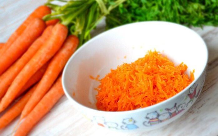 grated carrots for Japanese diet breakfast